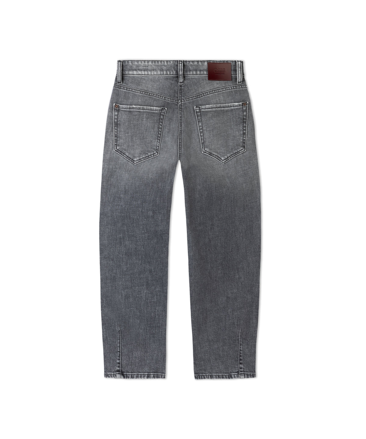 Cambio Elin grijszwarte jeans met rechte wijde pijpen achterzijde
