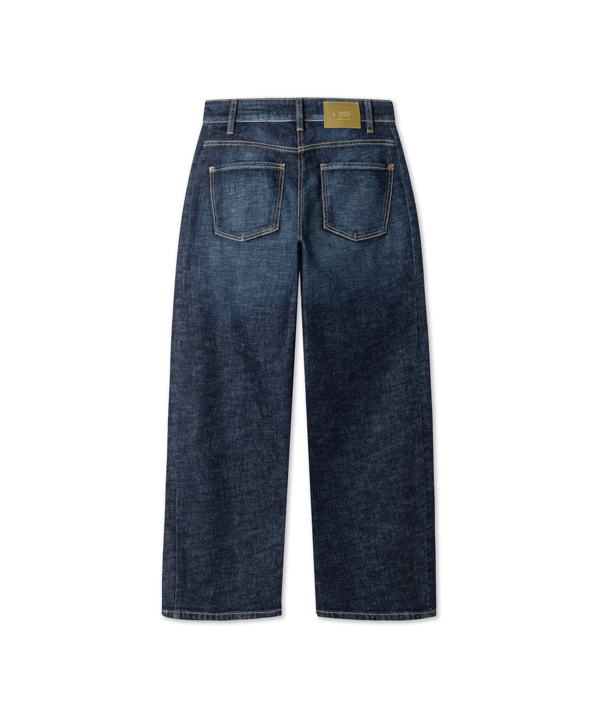 Cambio Oria wide leg jeans in Cross Dark Soft Tea achterzijde