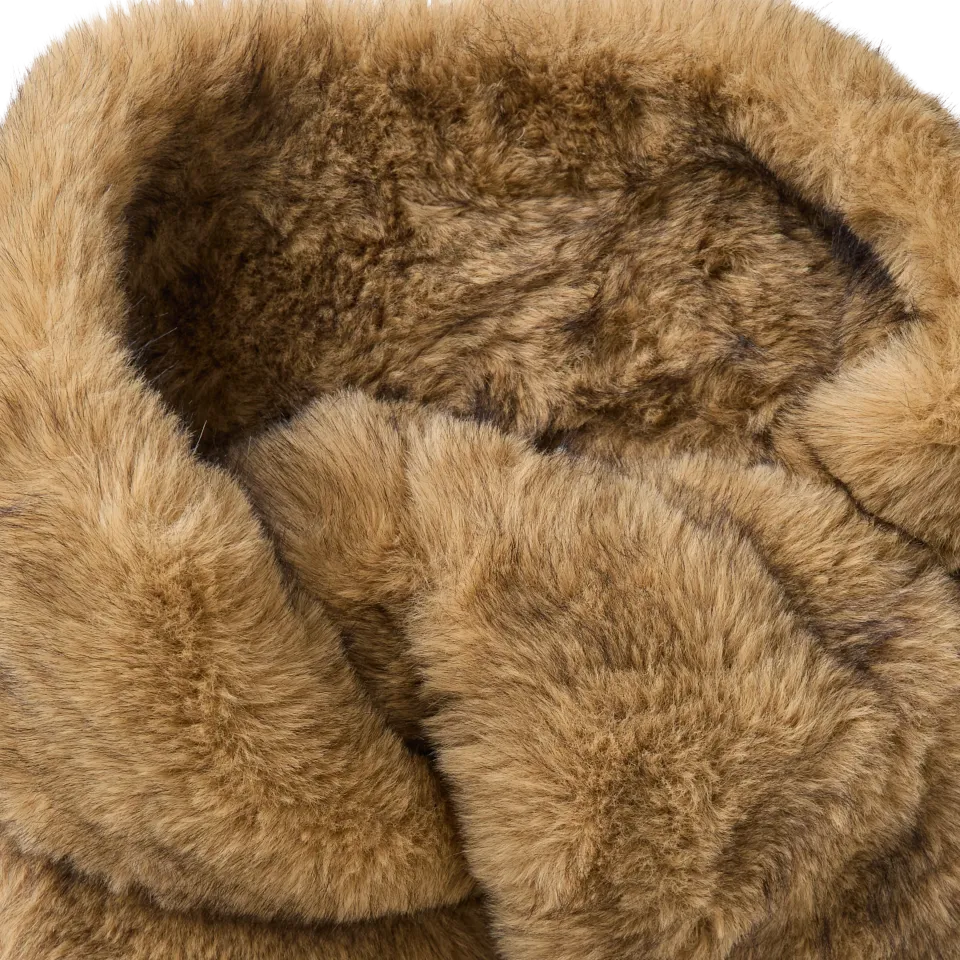 Bruine Drykorn Nallea faux fur sjaal