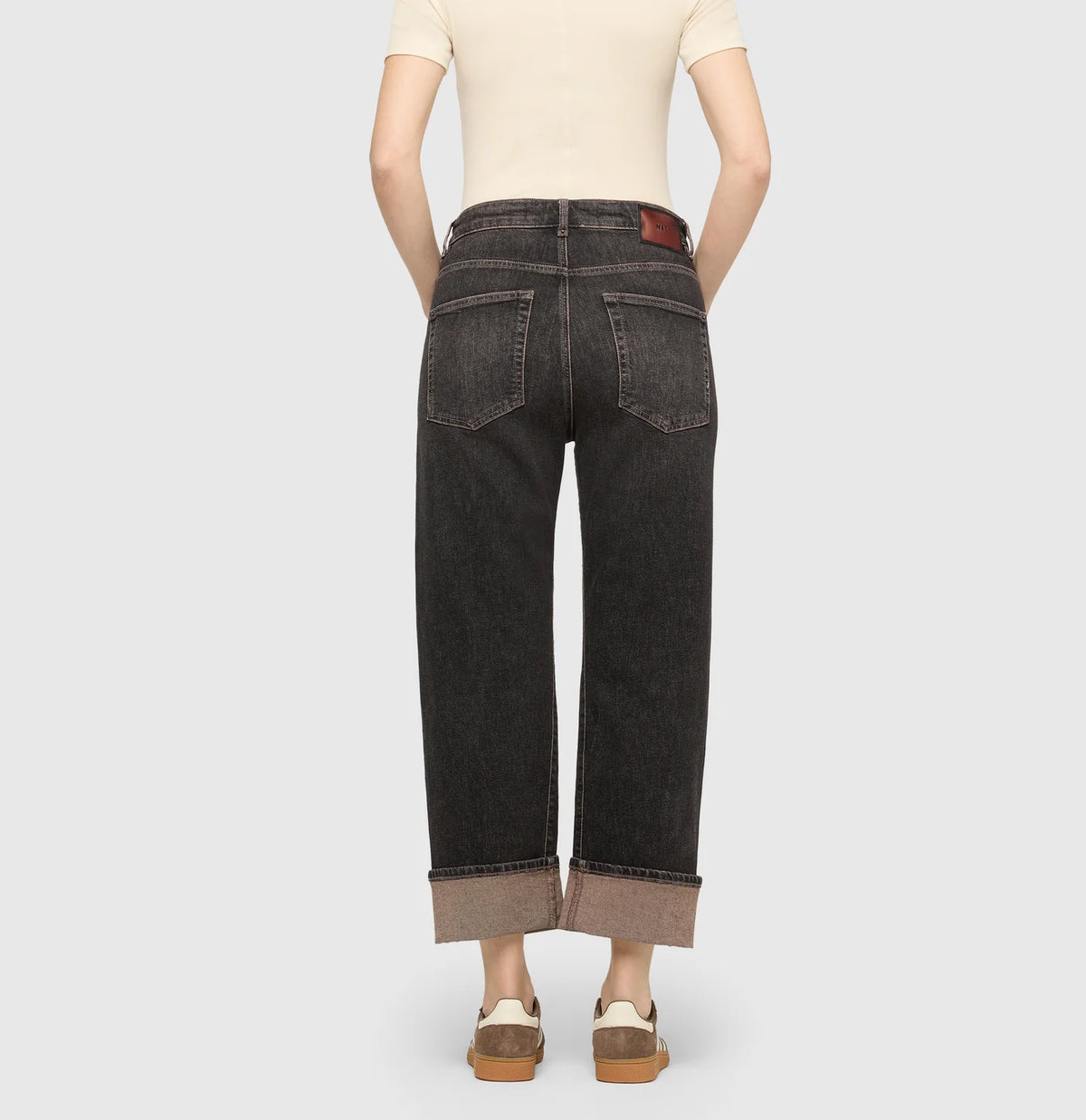 MAC Baggy Straight jeans in Brown Tinted Black Wash