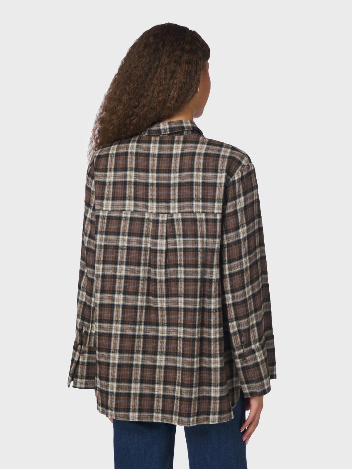 Neo Noir Blouse Dita Flannel Check in Dark Taupe