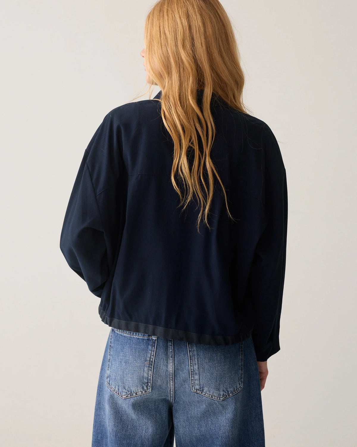 Summum blouse met tunnelzoom blauw achterkant