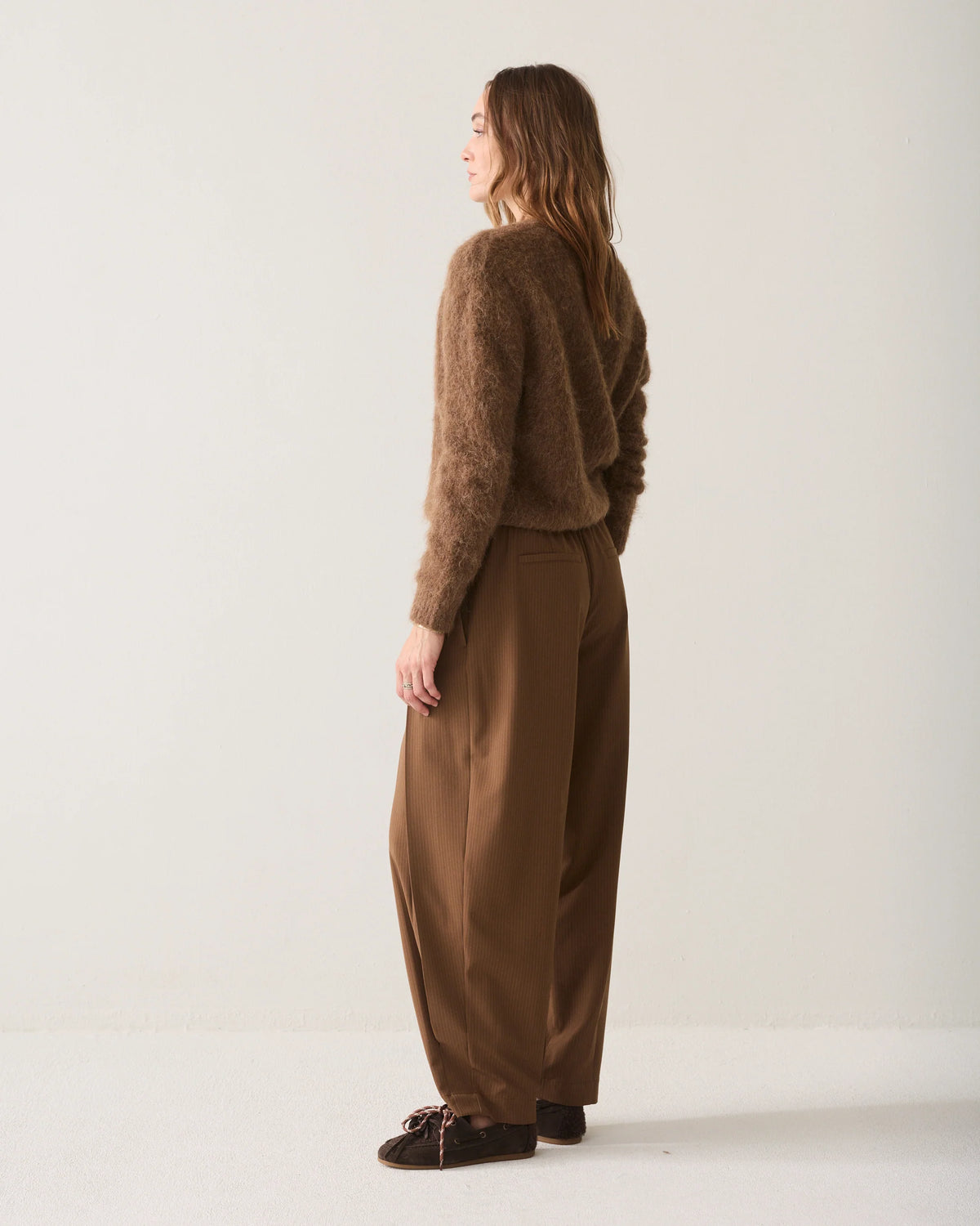Summum Broek Balloon Fit Pinstripe in Bruin