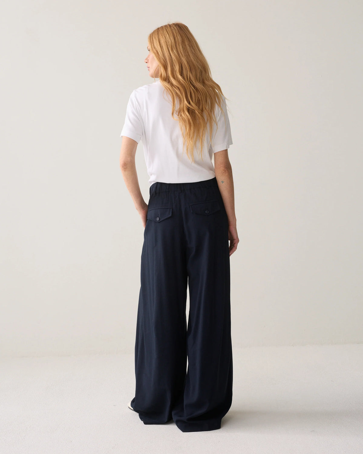 Summum megawijde broek blauw achterkant