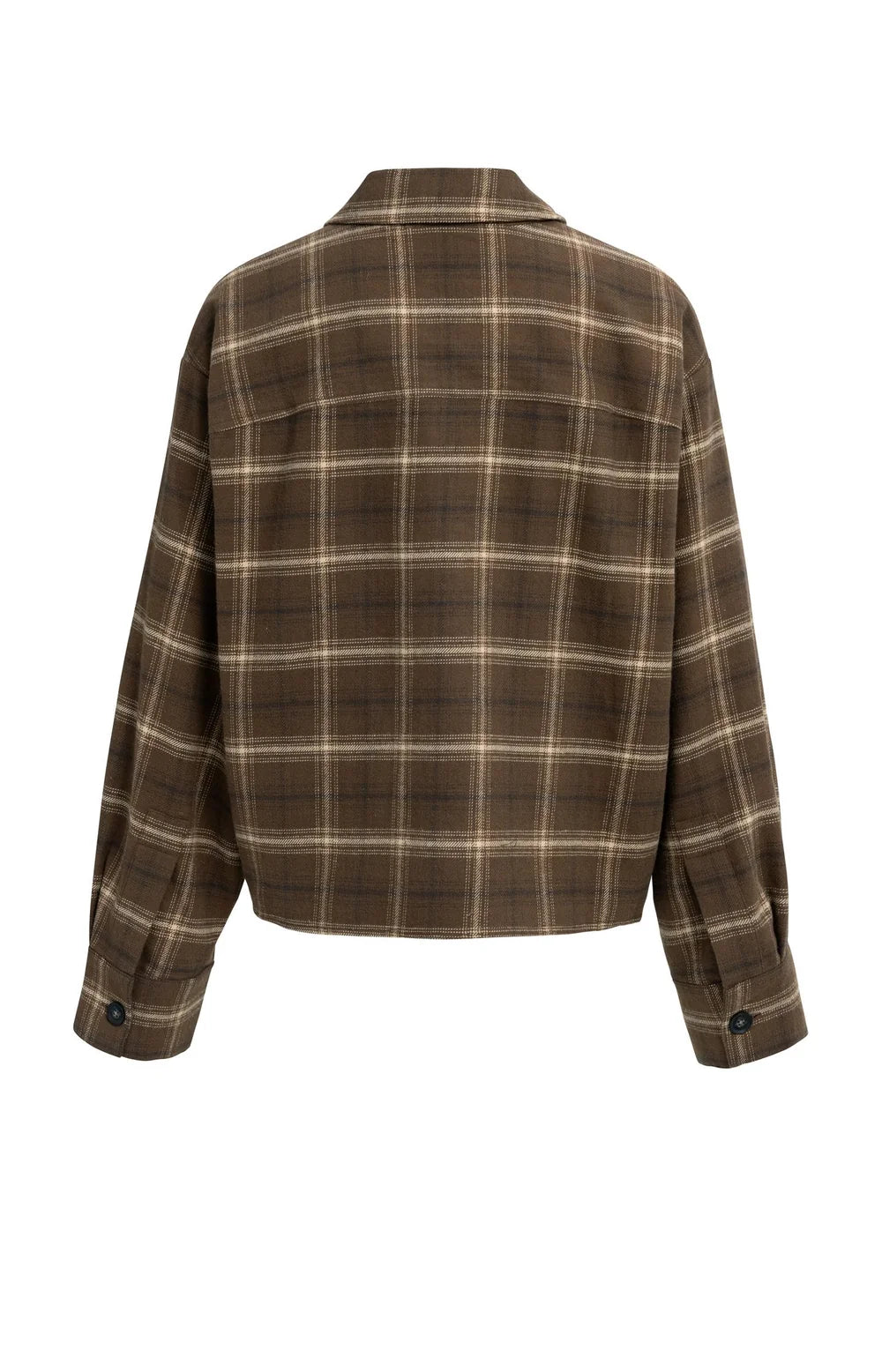 YAYA Blouse Checked Flannel in Cocoa Brown Dessin achter