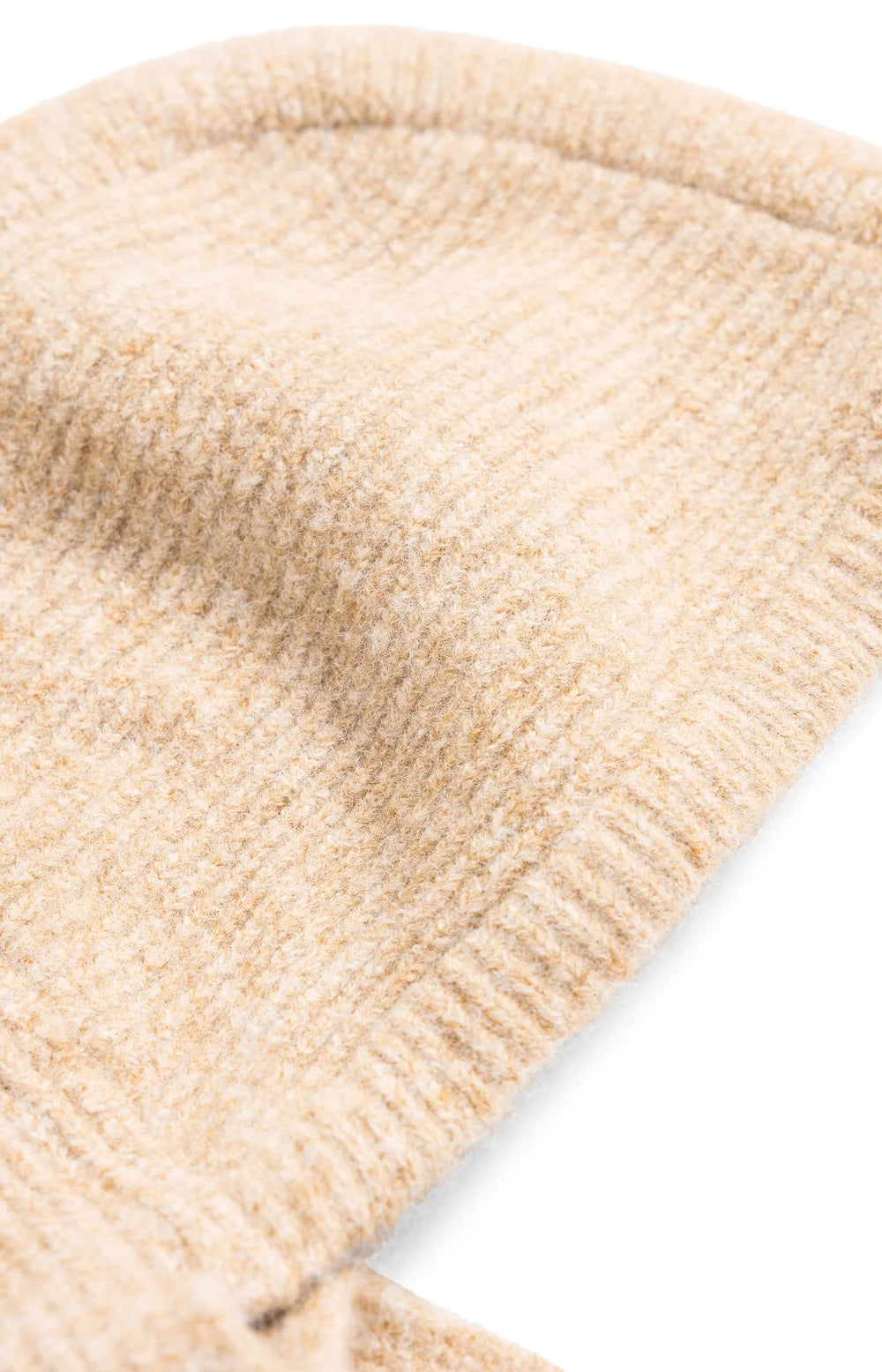 YAYA Sjaal Gebreide Capuchon in Dark Beige Melange detail