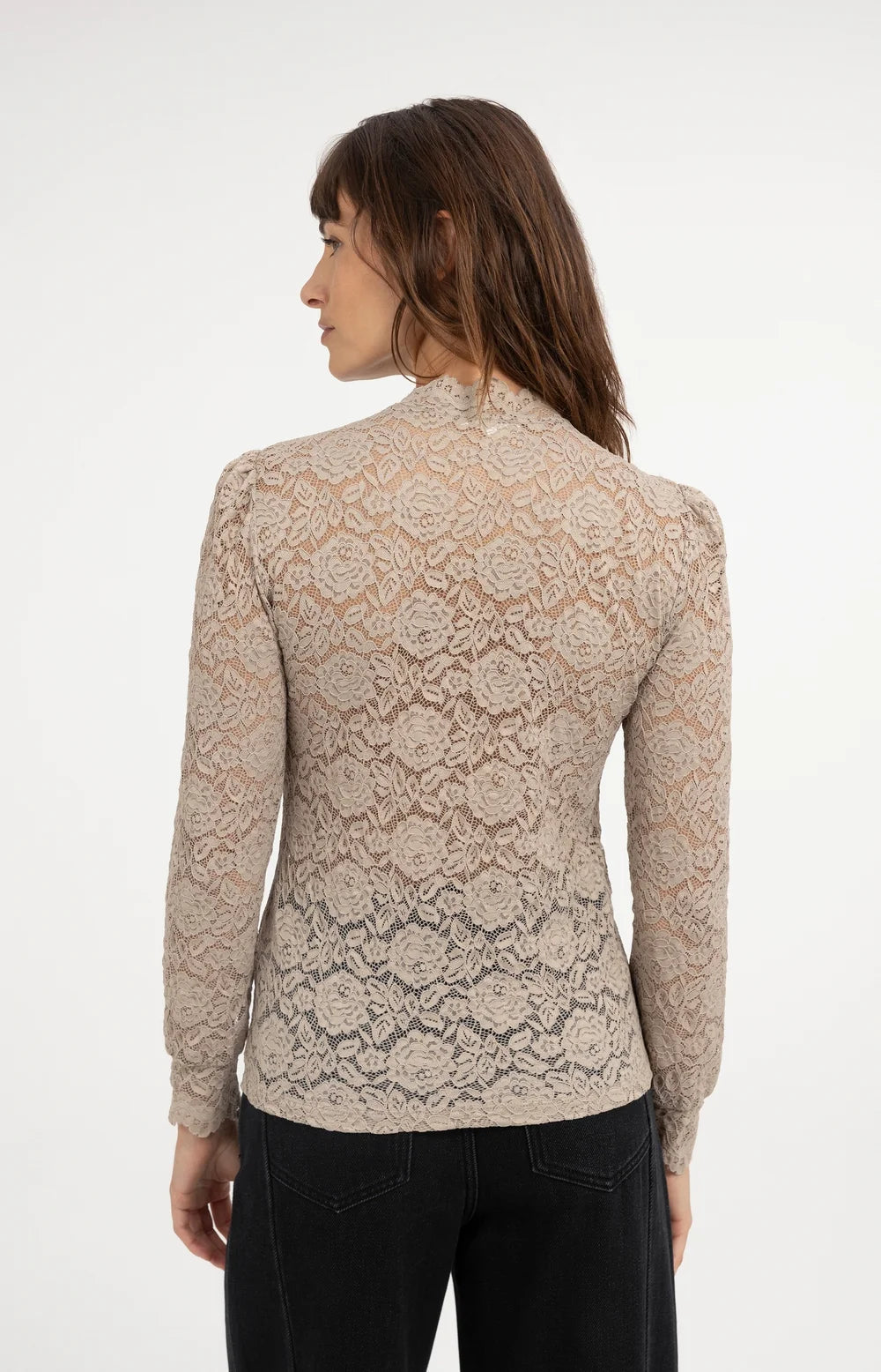 YAYA Top Kant in Pure Cashmere Grey achterkant