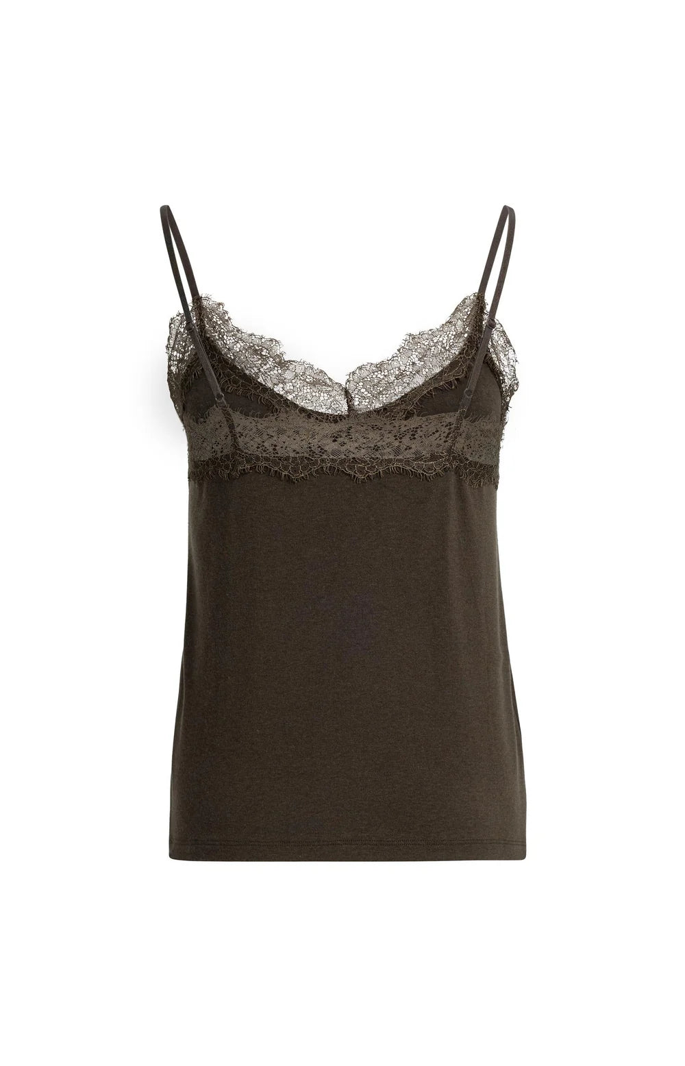 YAYA Top Kant V-hals in Delicioso Brown