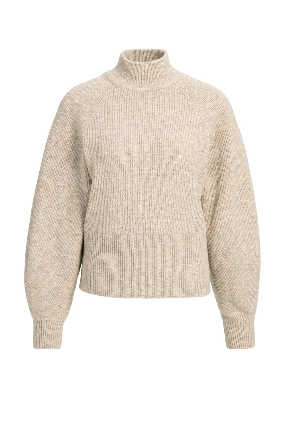YAYA Trui Col Vleermuismouwen in Light Beige Melange