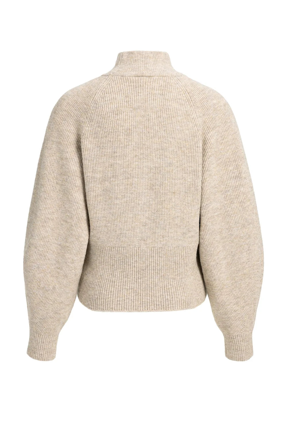 YAYA Trui Col Vleermuismouwen in Light Beige Melange achterkant