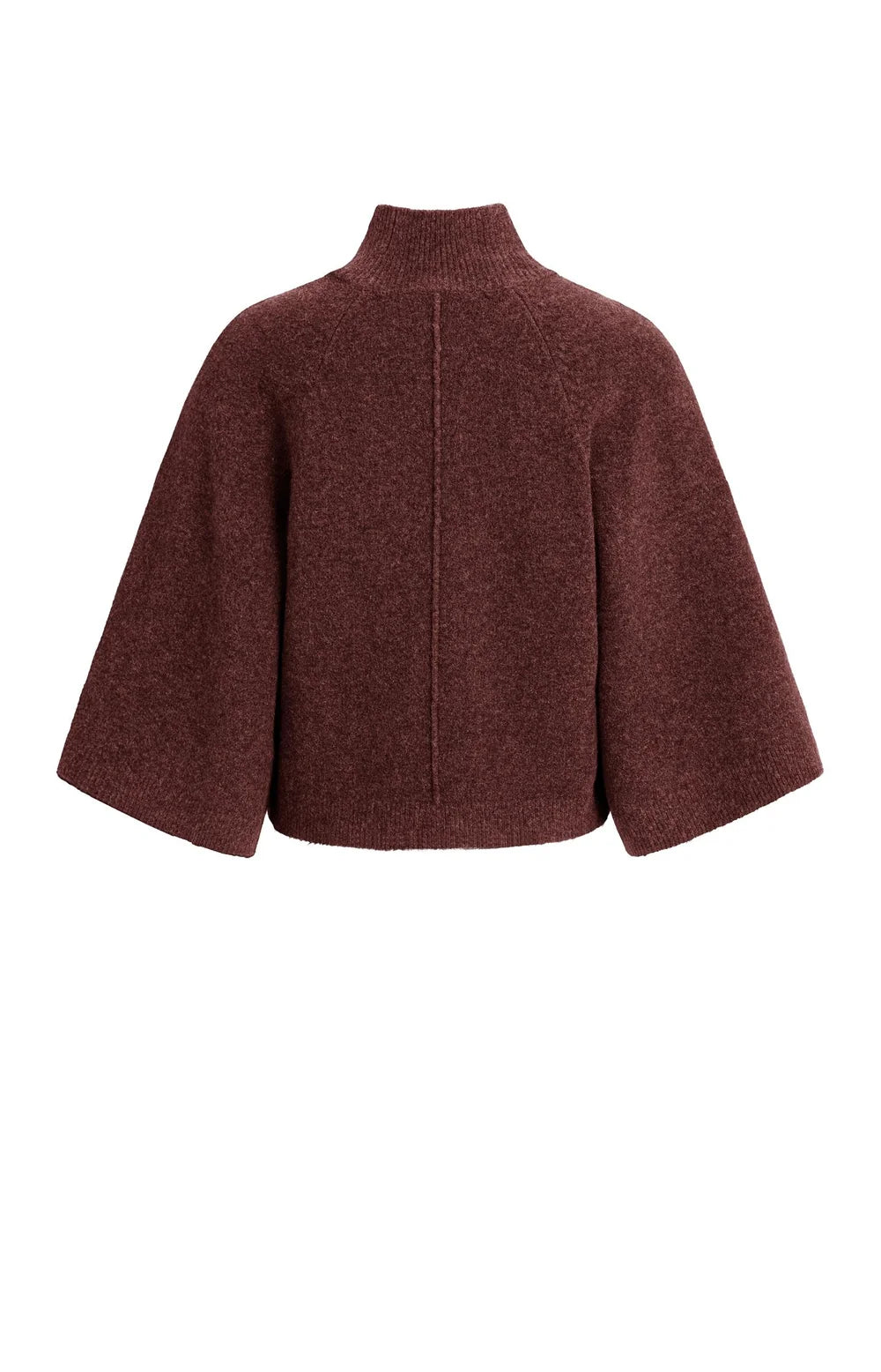 YAYA Trui Wide Sleeve in Bitter Chocolate Red Melange