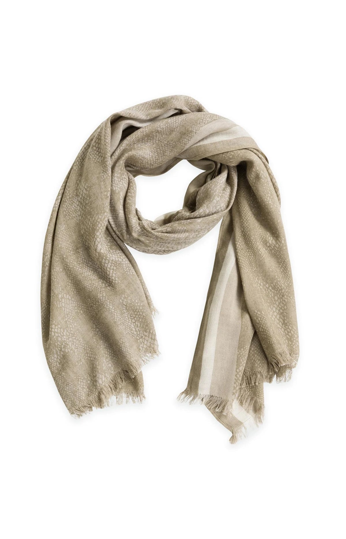 YAYA wollen sjaal met slangenprint in Pure Cashmere Grey Dessin