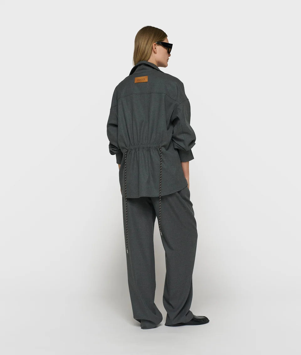 10DAYS Blouse met Taillekoord in Antra Melee met oversized pasvorm