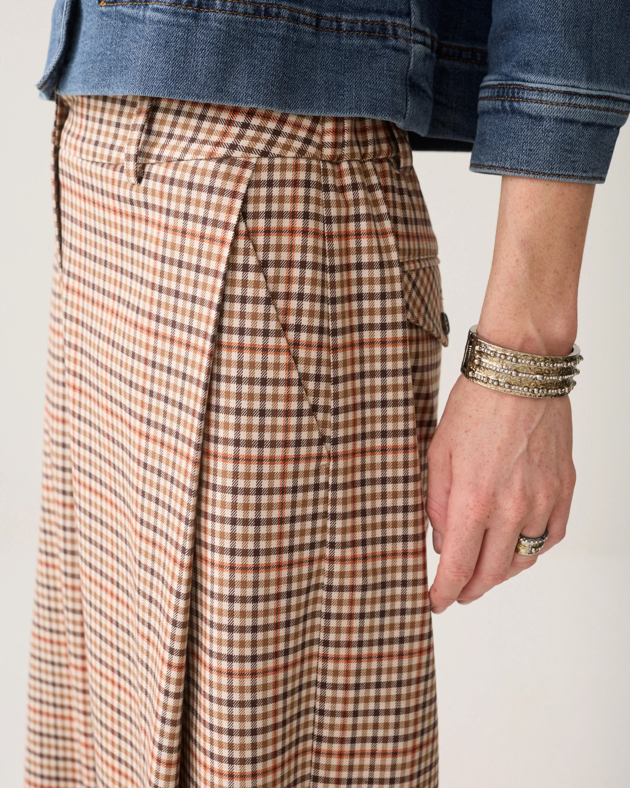 Summum broek Check 4s3042-12496 120