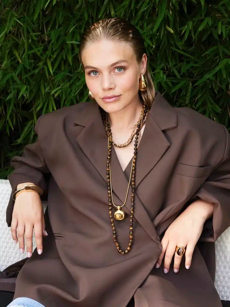 Ellen Beekmans ketting KET79882 bruin mêlée