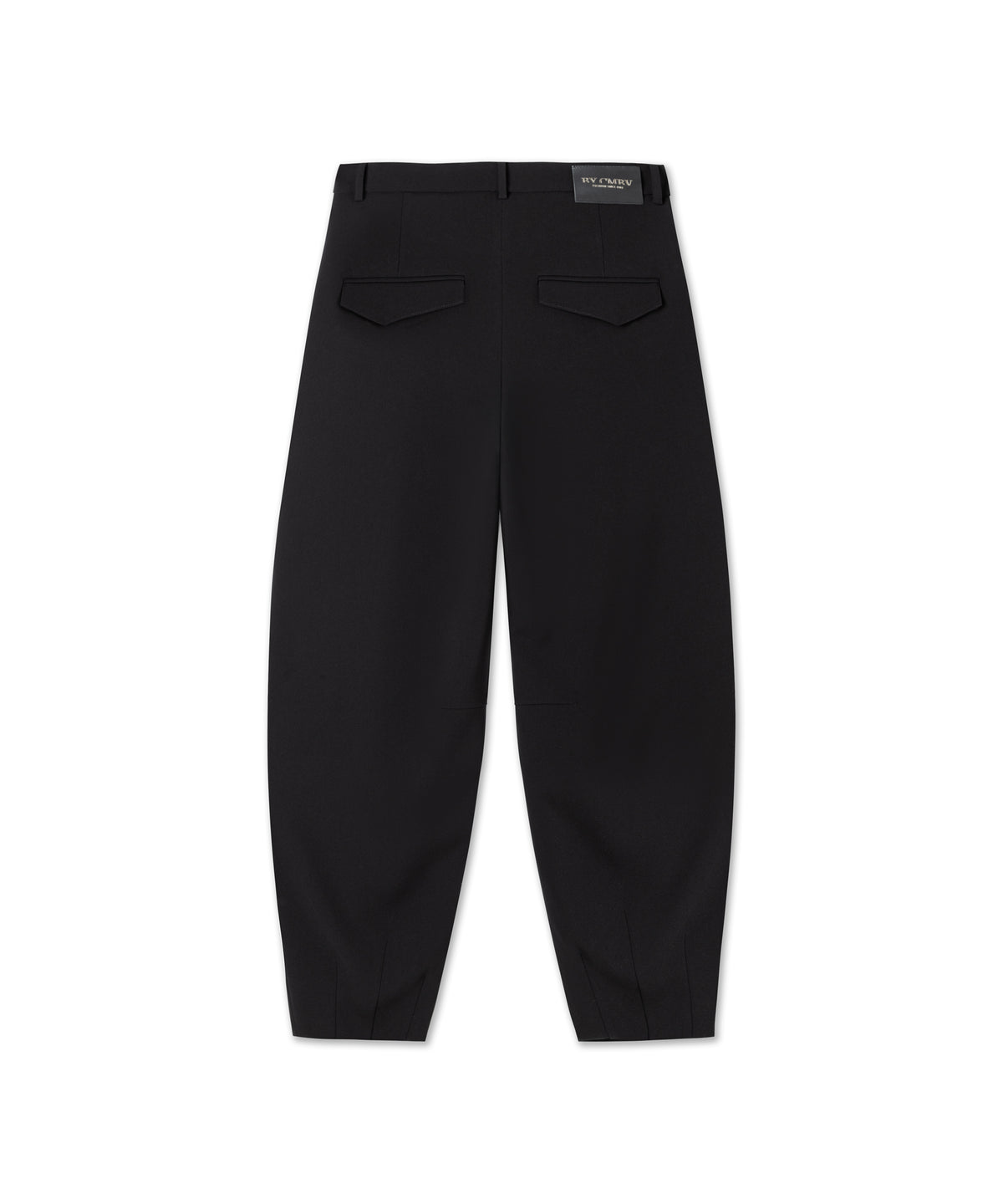 Zwarte Cambio Elise pantalon met volumineuze pijpen achterzijde