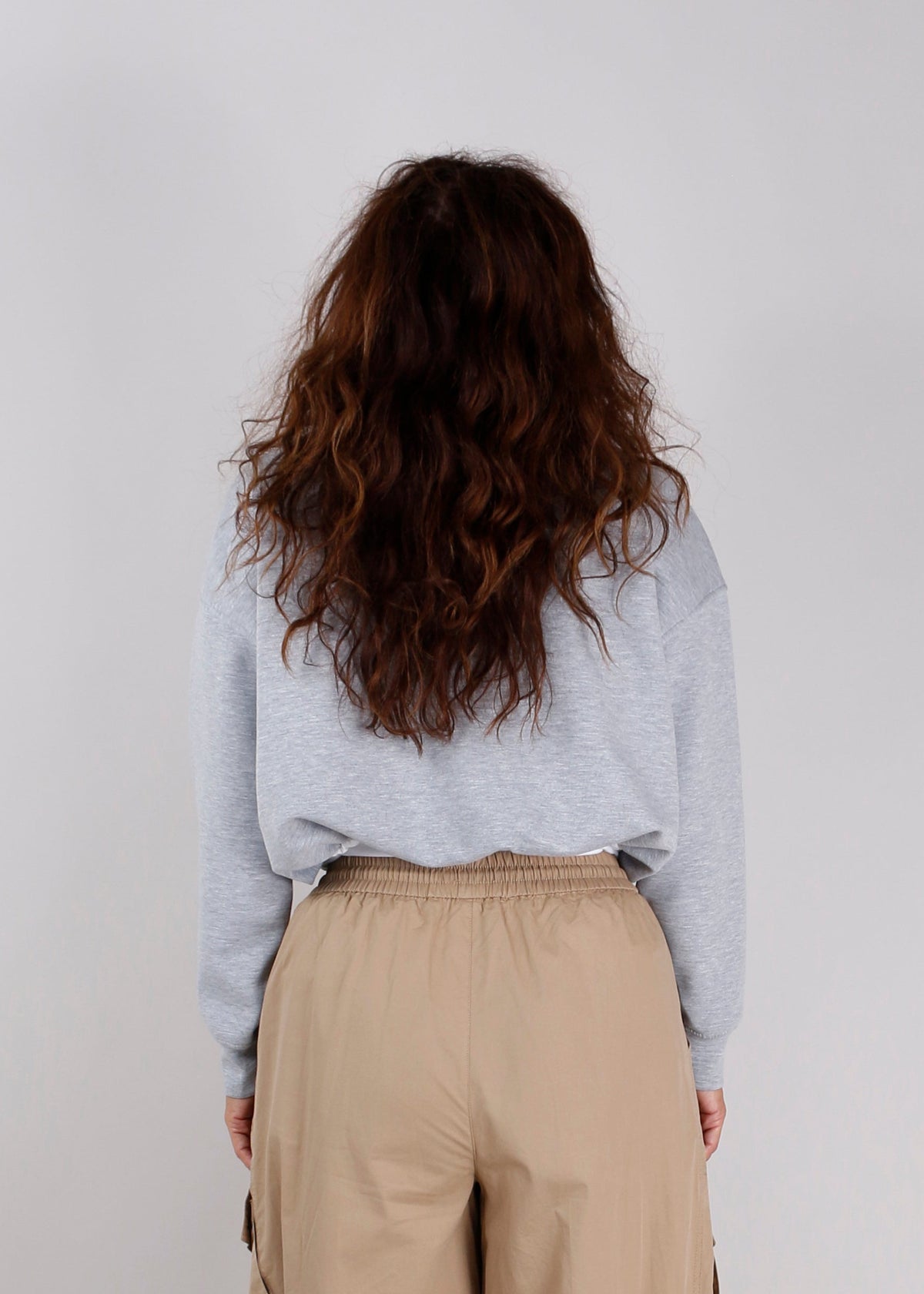 Haute L'Amitié Sweatvest Maxi Crop Zip - Grey Melange