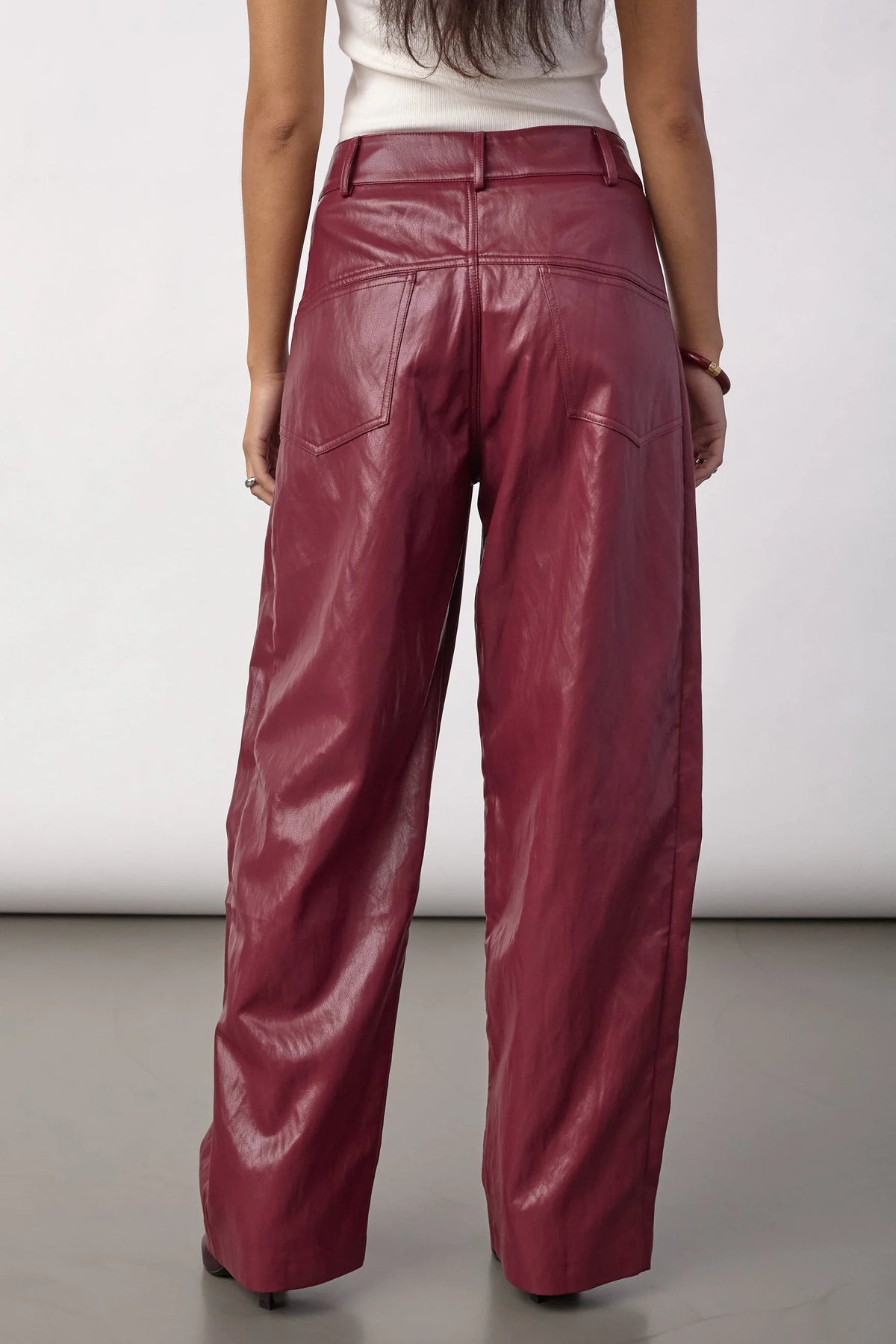 Co'Couture barrel fit broek in Berry Red zijaanzicht