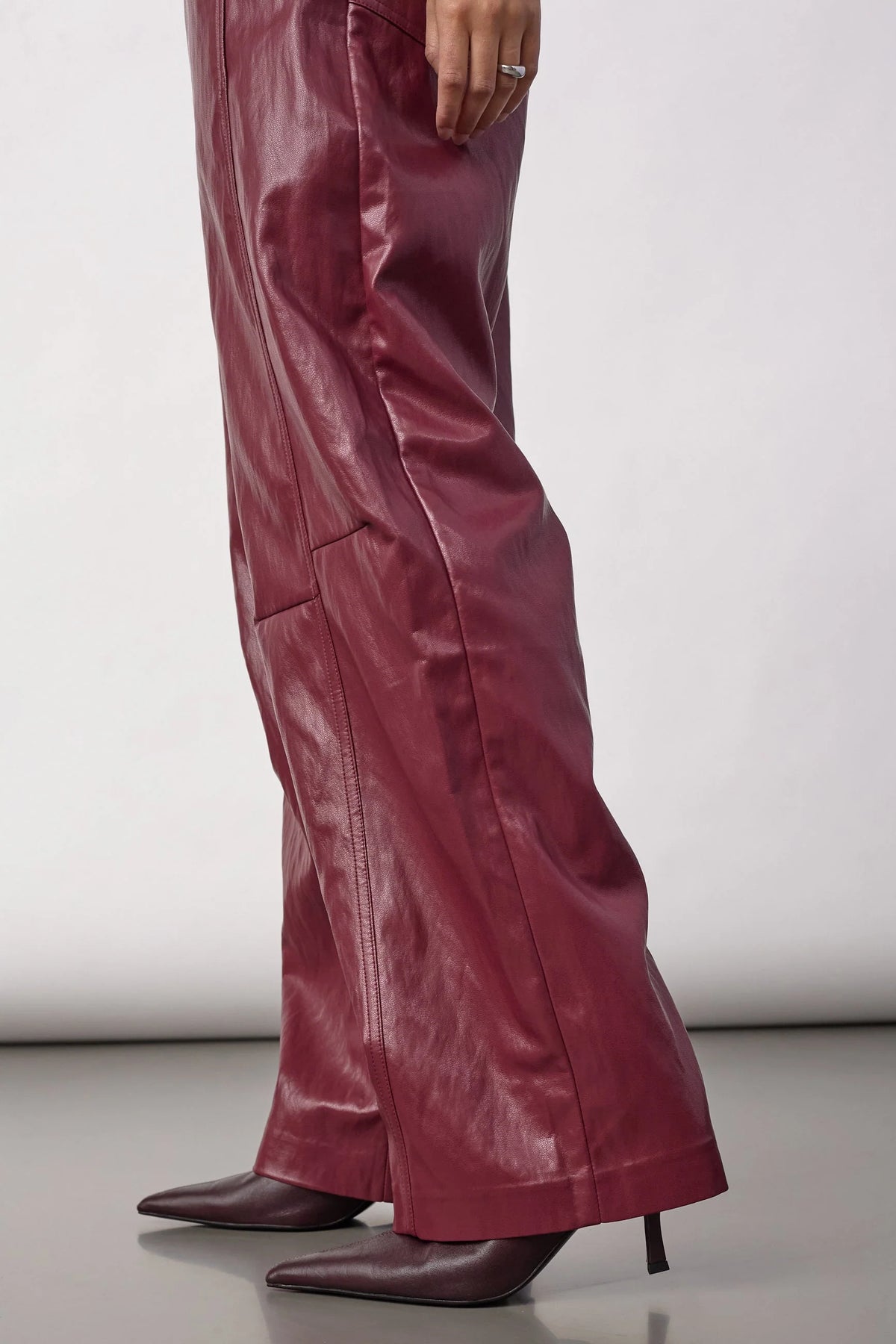 Co'Couture GittCC damesbroek in Berry Red detail