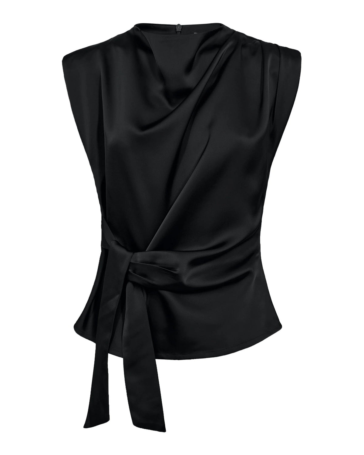 Zwarte Co'Couture top met gedrapeerde voorzijde