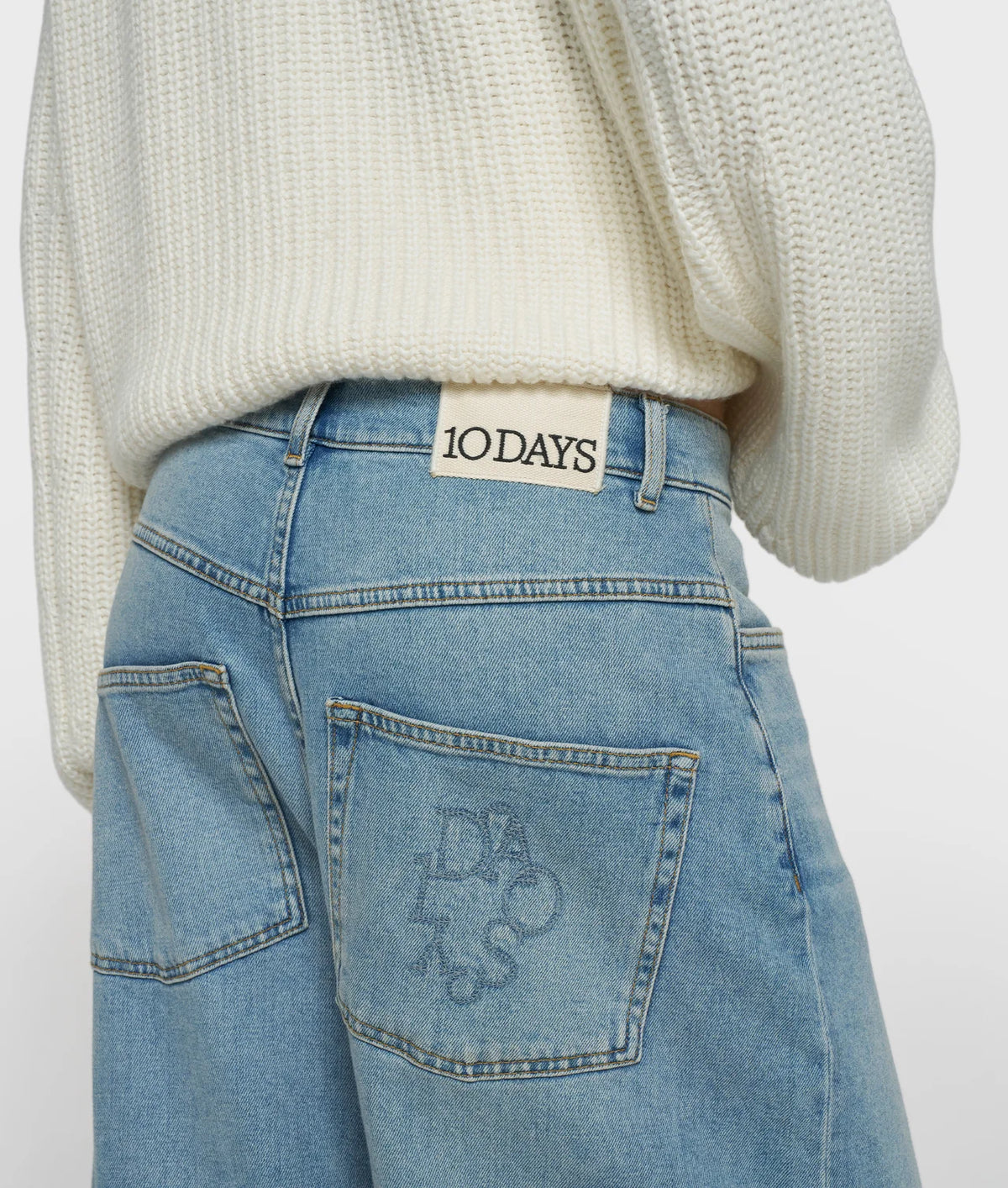 10DAYS Wide Tapered Denim Pants - Blauw (Blue Denim)