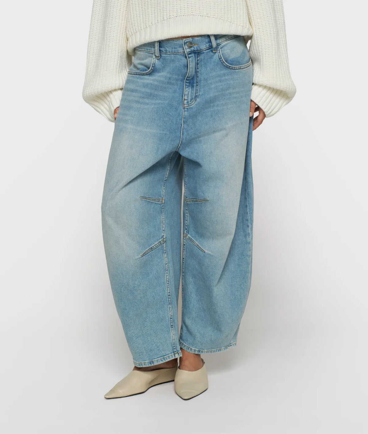 10DAYS Wide Tapered Denim Pants - Blauw (Blue Denim)