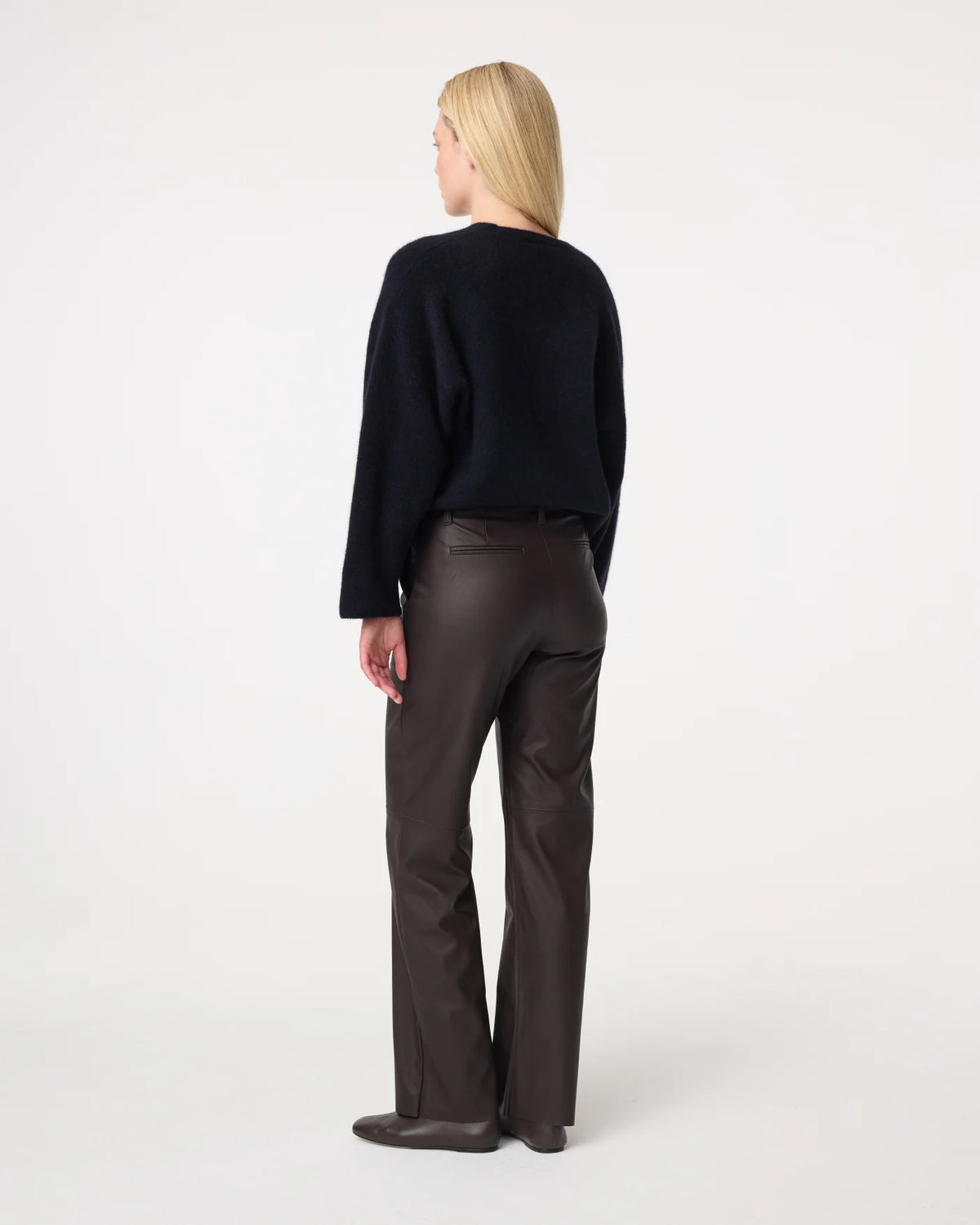 Knit-ted Pantalon Naomi in Choco met rechte pasvorm