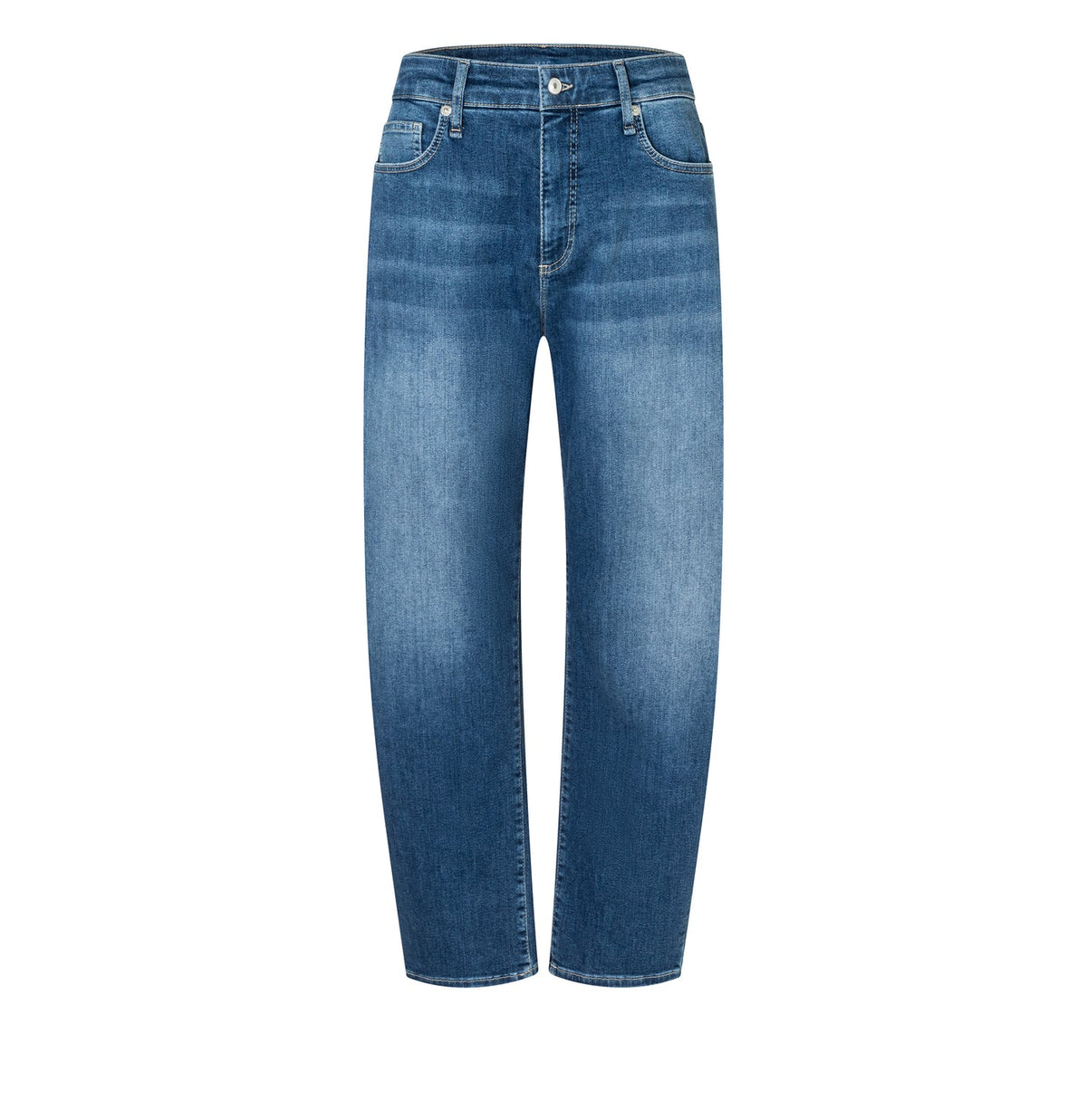 MAC Danni barrel jeans in Midblue Used Washed