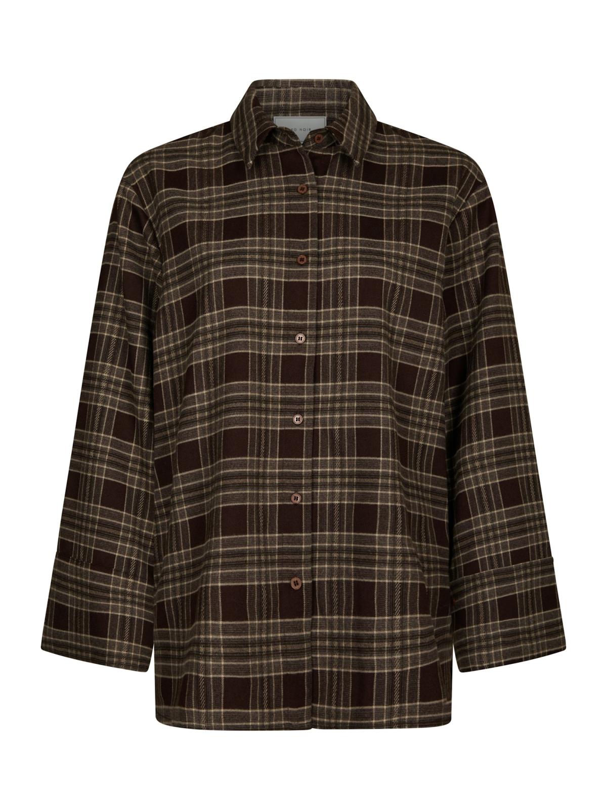 Neo Noir Blouse Dita Flannel Check in Brown 