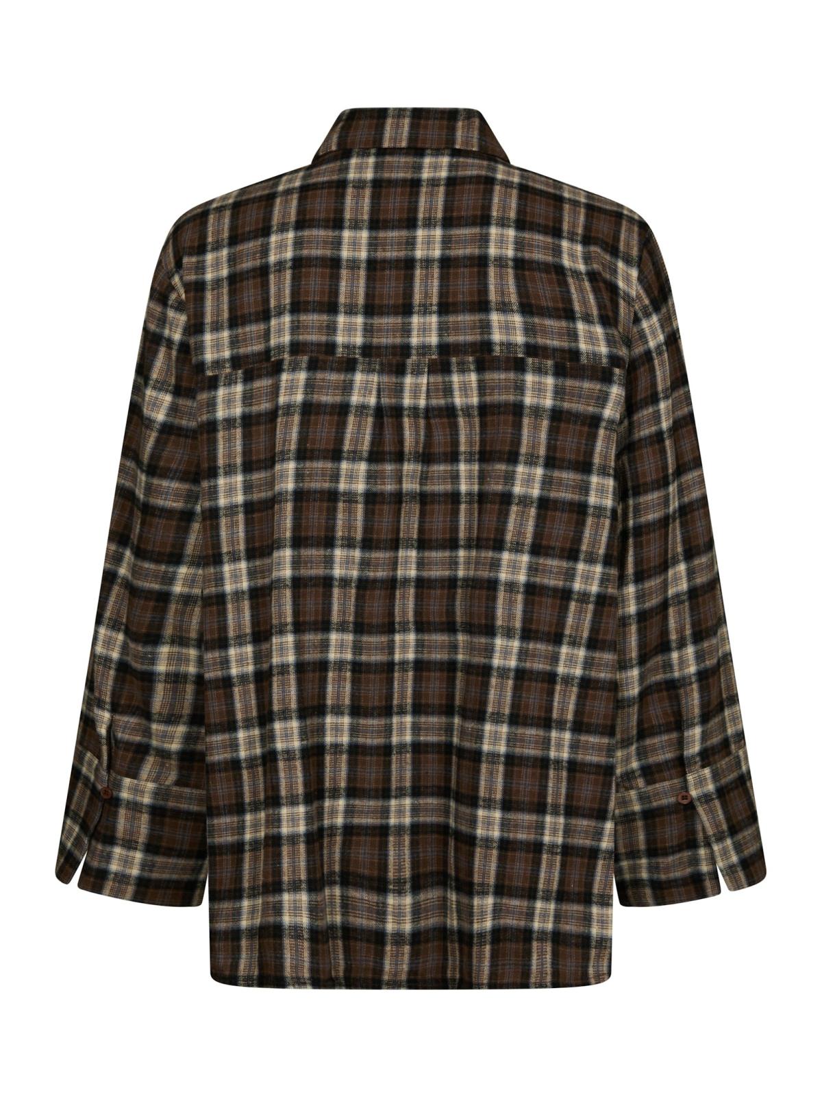 Neo Noir Blouse Dita Flannel Check in Dark Taupe achterkant