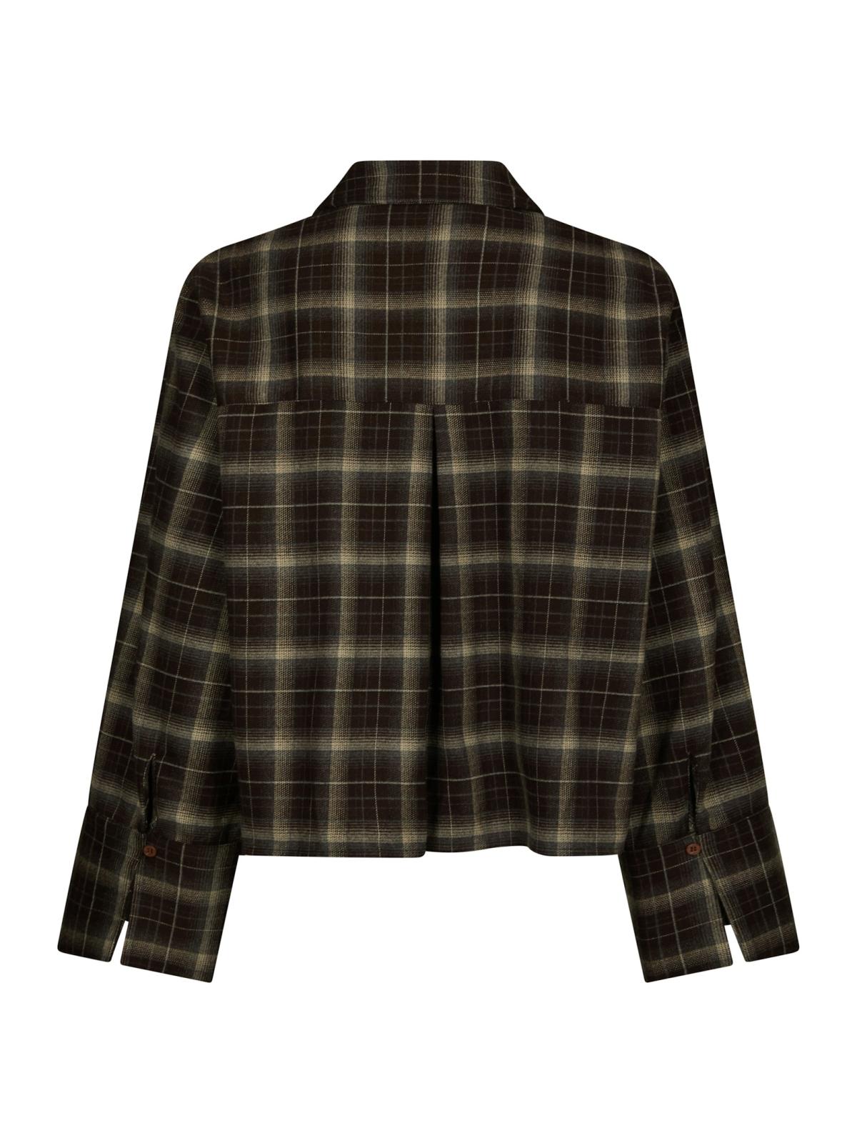 Neo Noir Blouse Jaylin Flannel Check in Dark Brown