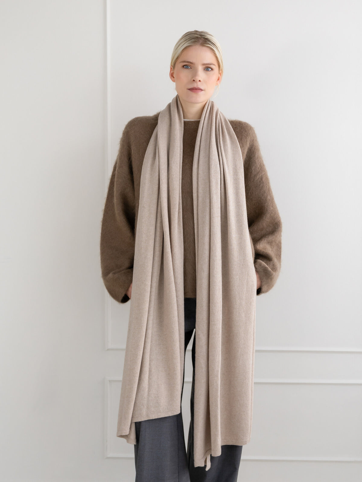 SjaalMania Cosy Chic travelwrap in Sand Melee