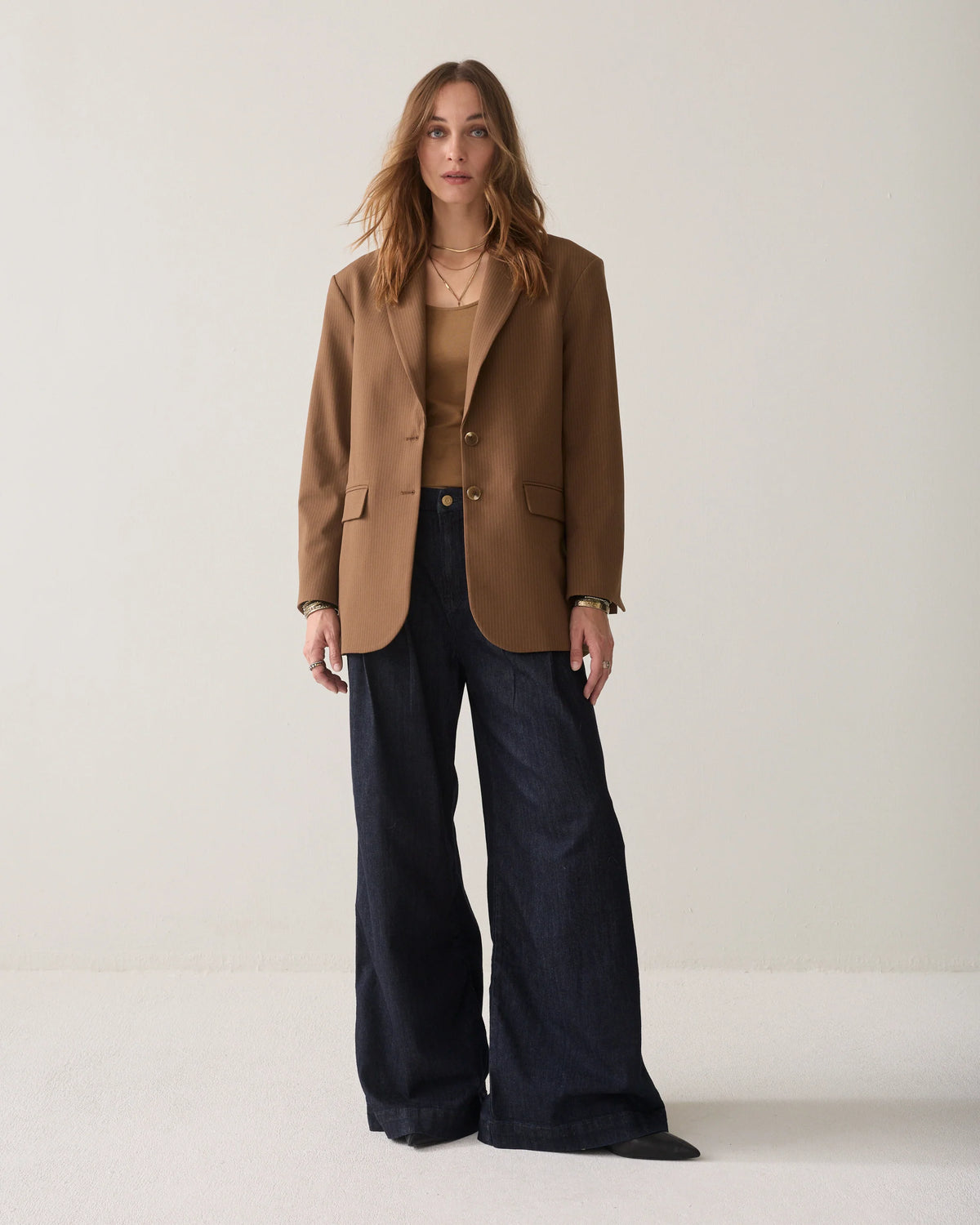 Summum Blazer Wear Your Way Pinstripe in Bruin