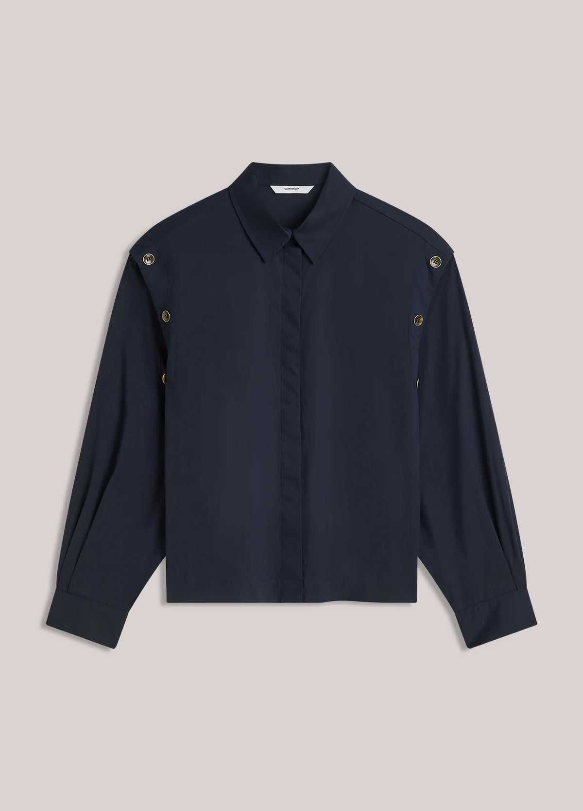 Summum blouse van crispy poplin in blauw packshot