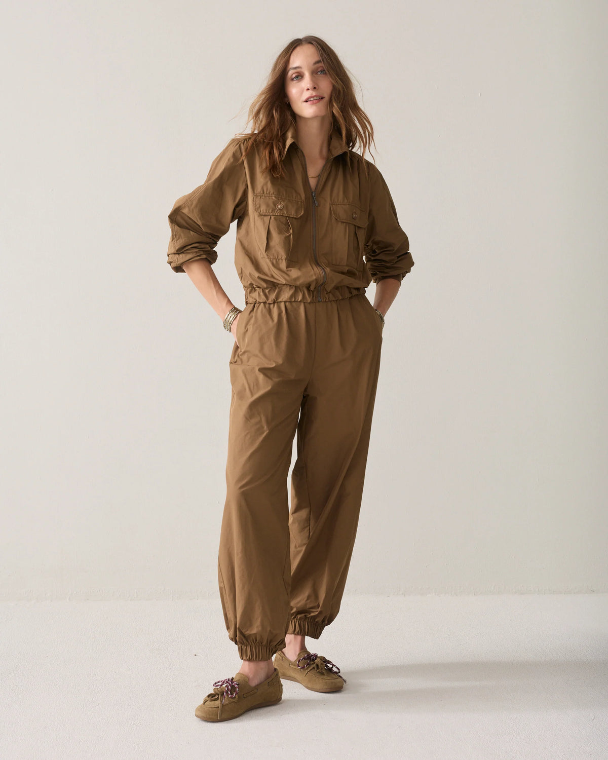 Summum Broek Balloon Fit Taft in Bruin