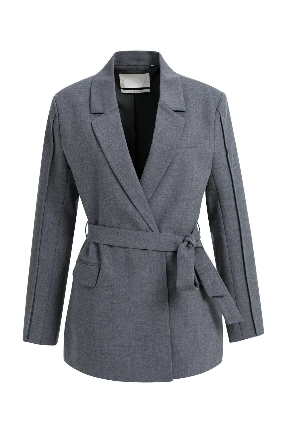 YAYA Blazer Ceintuur in Medium Grey Melange