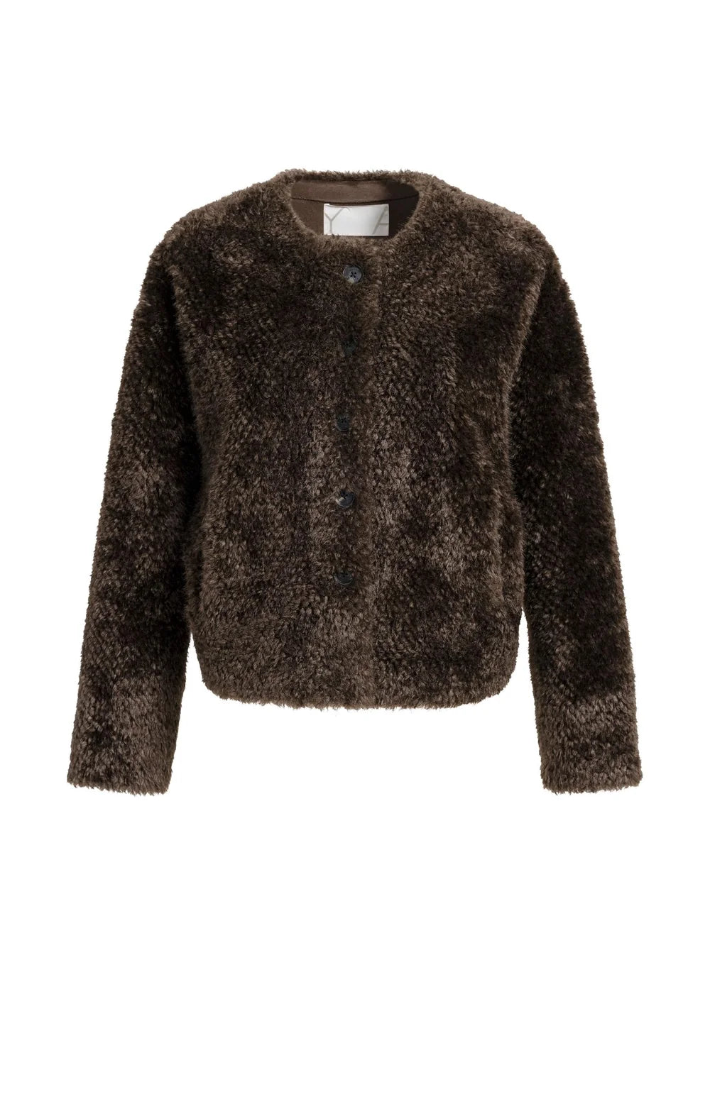 YAYA Jas Faux Fur Short in Delicioso Brown