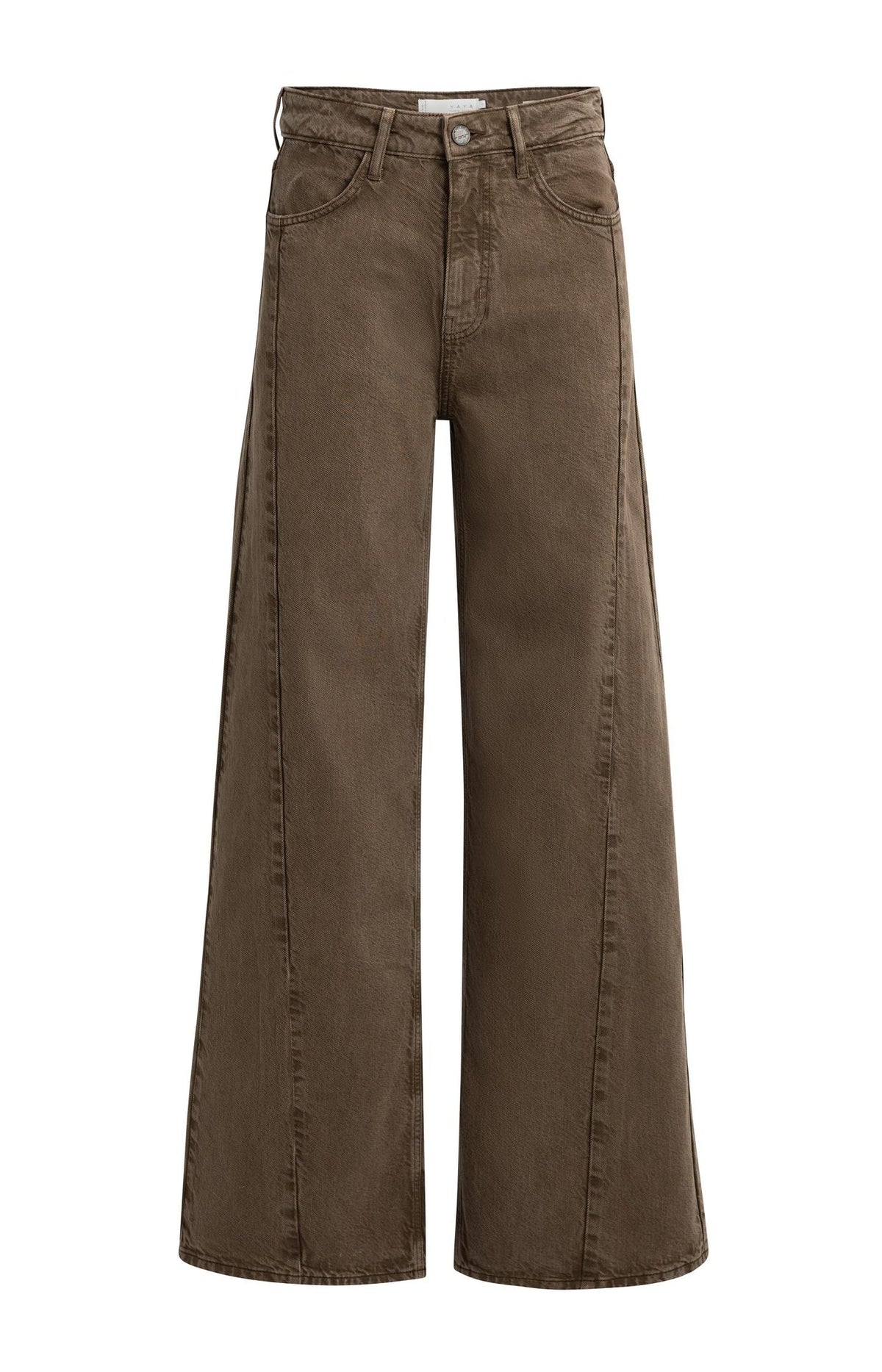 YAYA Jeans High Waist Wide Leg - Cocoa Brown