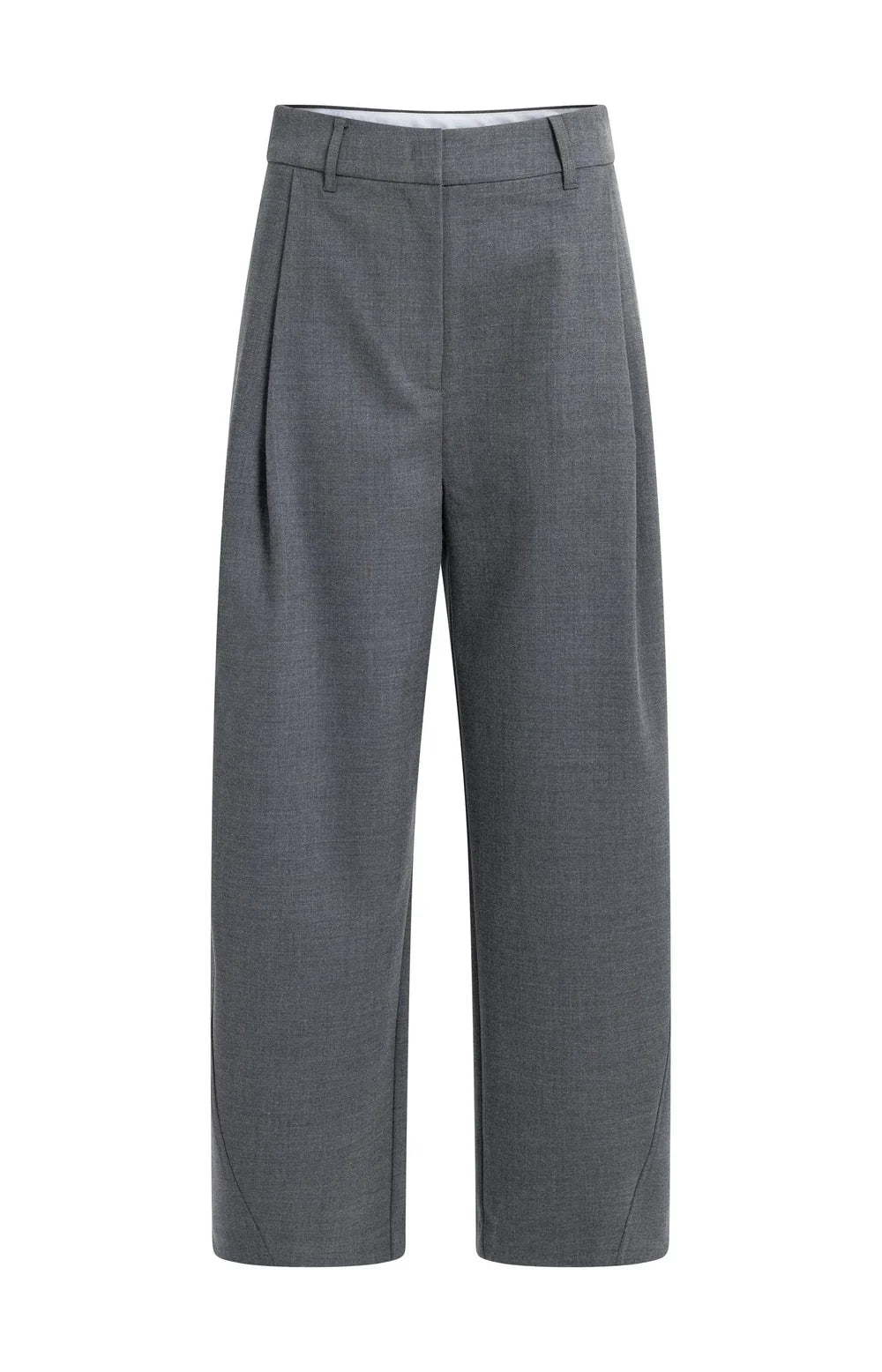 YAYA Pantalon Barrel Leg in Medium Grey Melange