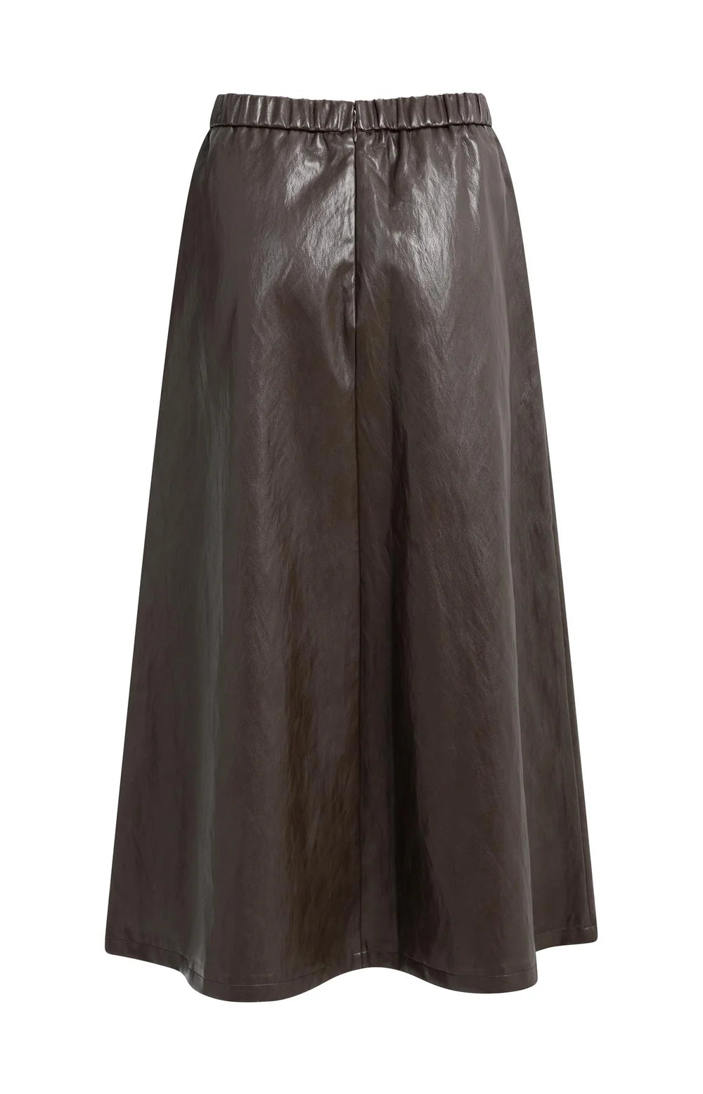 YAYA Rok Faux Leather Midi in Delicioso Brown achterkant