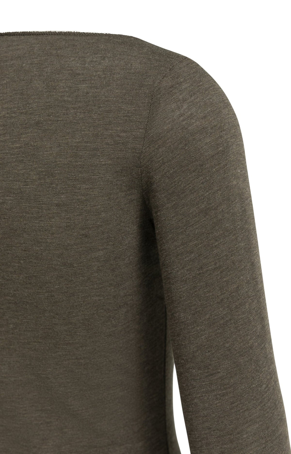 YAYA dames top met lange mouwen in bruin melange detail