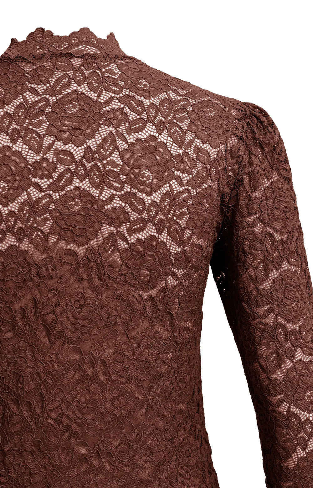 YAYA Top Kant in Bitter Chocolate Red detail