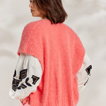 Summum Summum Sleeveless cardigan mohair blend knit 7s5814-7956 555 Bright Coral